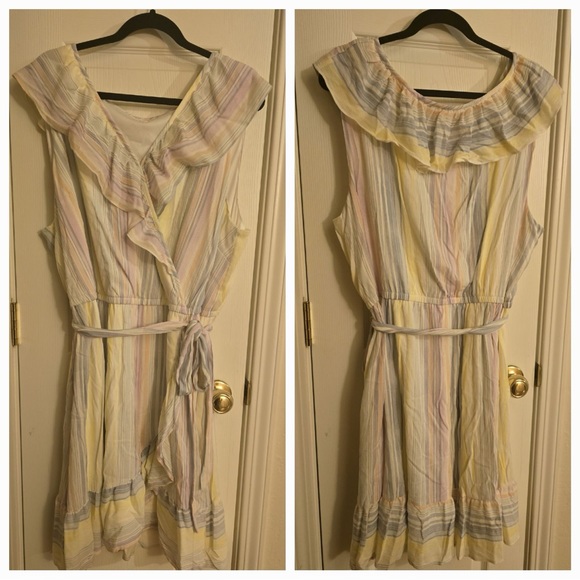 LC Lauren Conrad New striped rayon tie side dress - Picture 3 of 10
